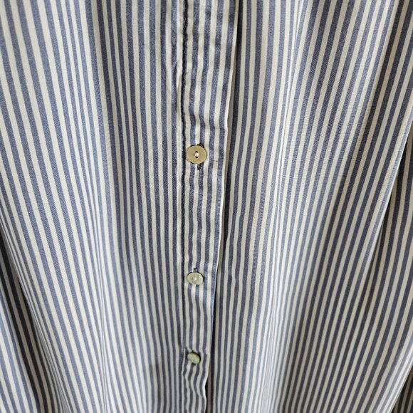 Jane + Delancey Woman Size L Rayon Varied Stripes Button Up Tunic Button Back - Picture 3 of 8
